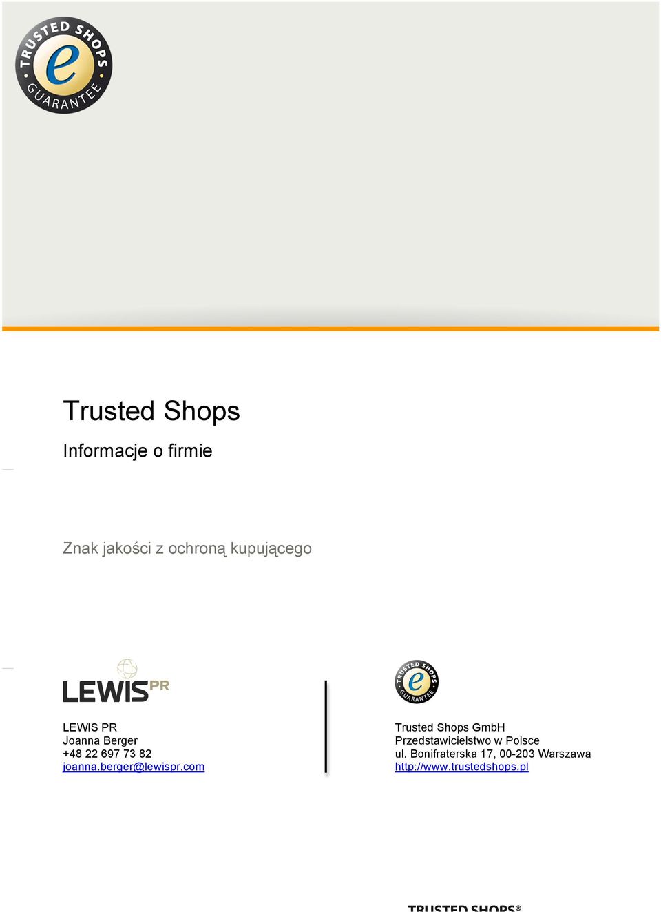 com Trusted Shops GmbH Przedstawicielstwo w Polsce