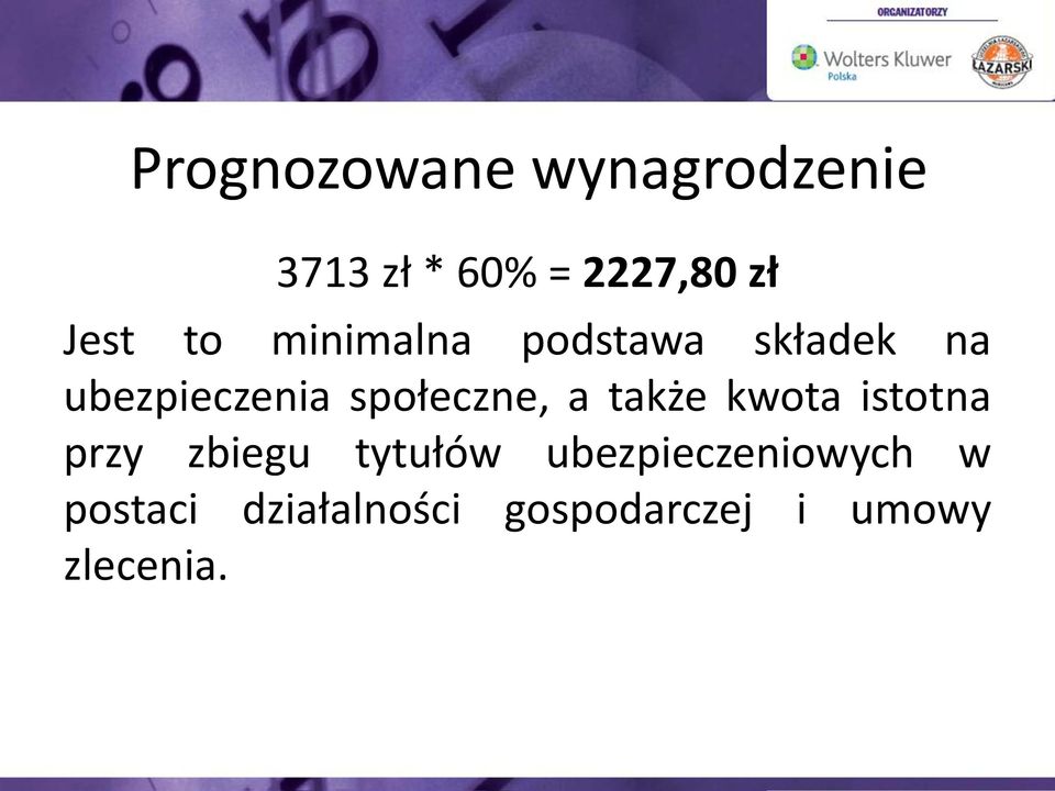 społeczne, a także kwota istotna przy zbiegu tytułów