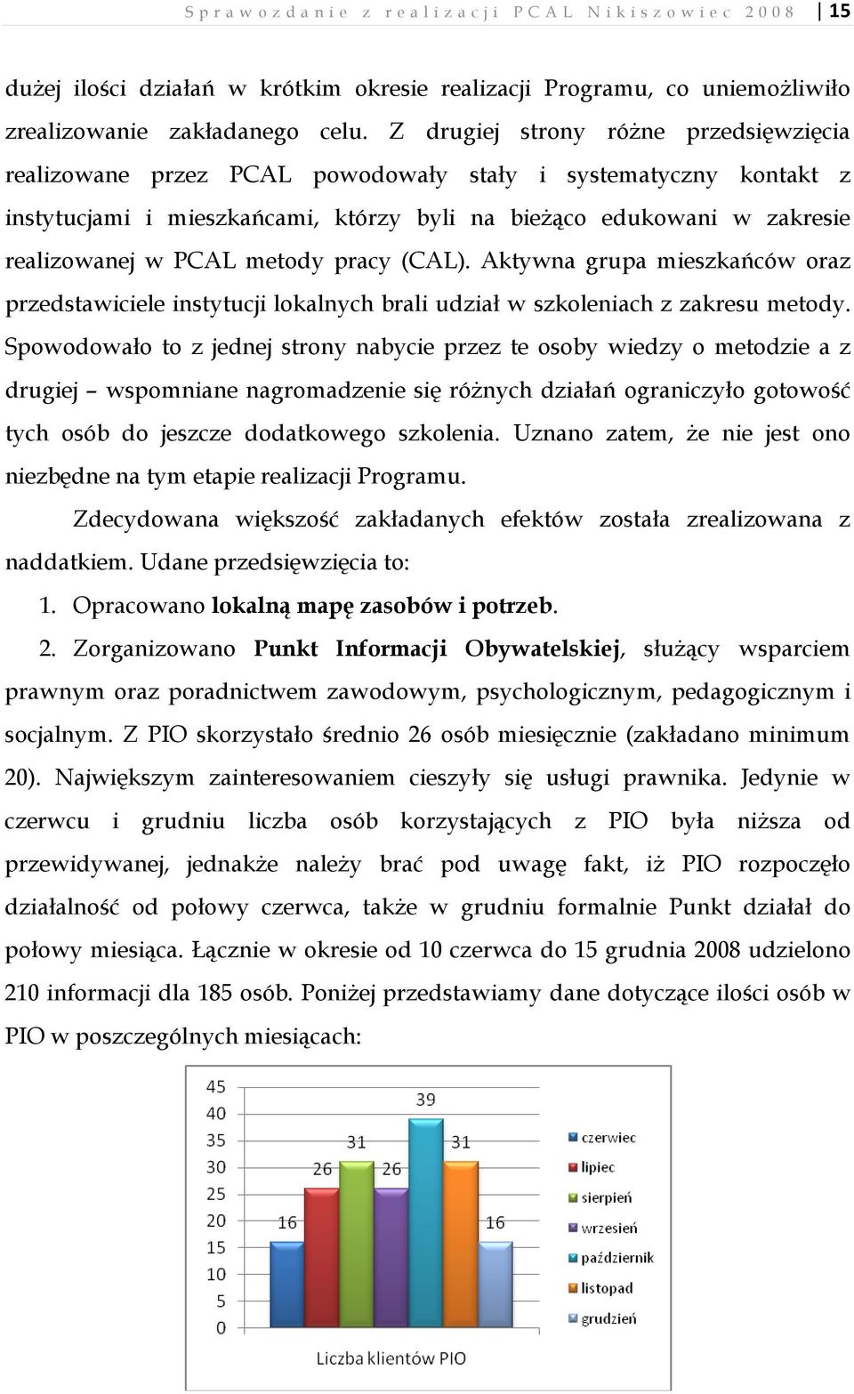 metody pracy (CAL). Aktywna grupa mieszkańców oraz przedstawiciele instytucji lokalnych brali udział w szkoleniach z zakresu metody.