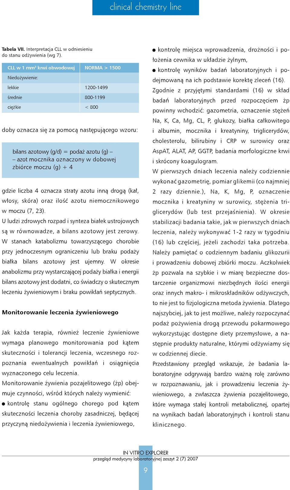 mocznika oznaczony w dobowej zbiórce moczu (g) + 4 gdzie liczba 4 oznacza straty azotu inną drogą (kał, włosy, skóra) oraz ilość azotu niemocznikowego w moczu (7, 23).
