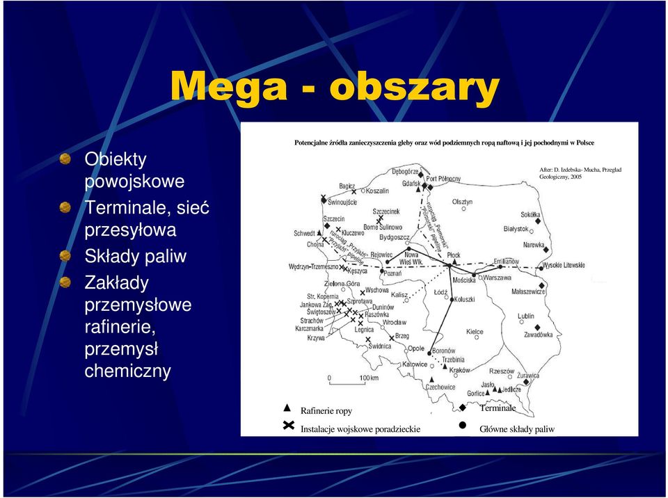 wód podziemnych ropą naftową i jej pochodnymi w Polsce After: D.