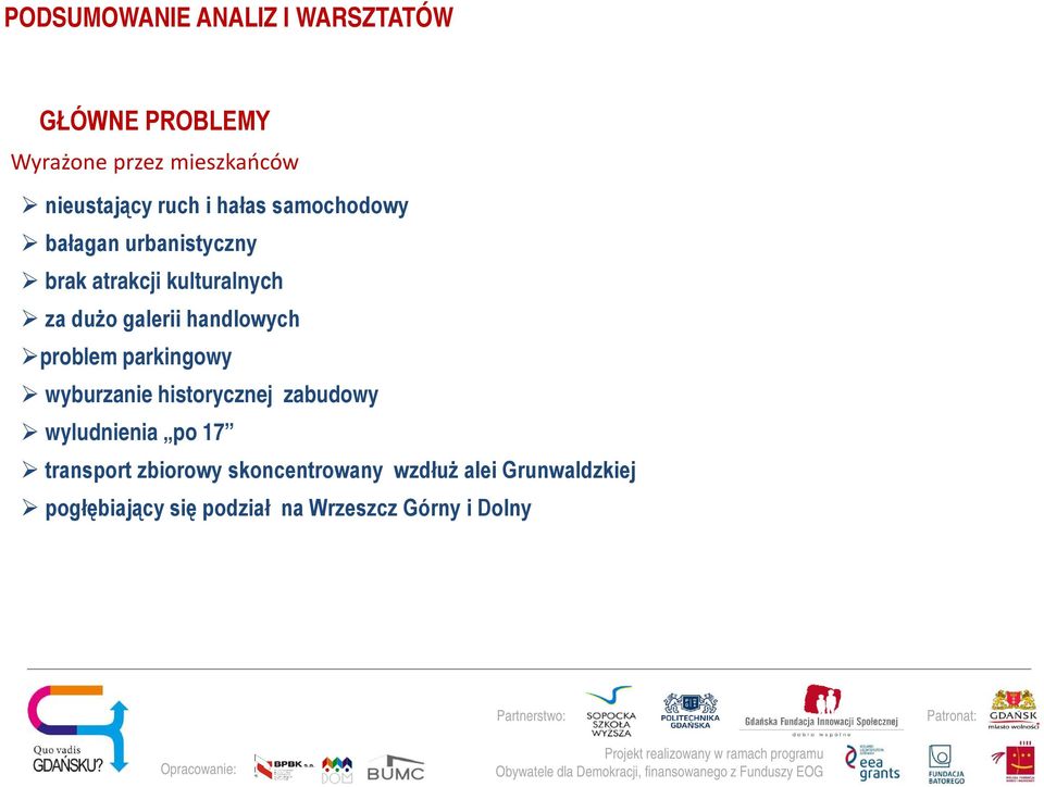 handlowych problem parkingowy wyburzanie historycznej zabudowy wyludnienia po 17 transport