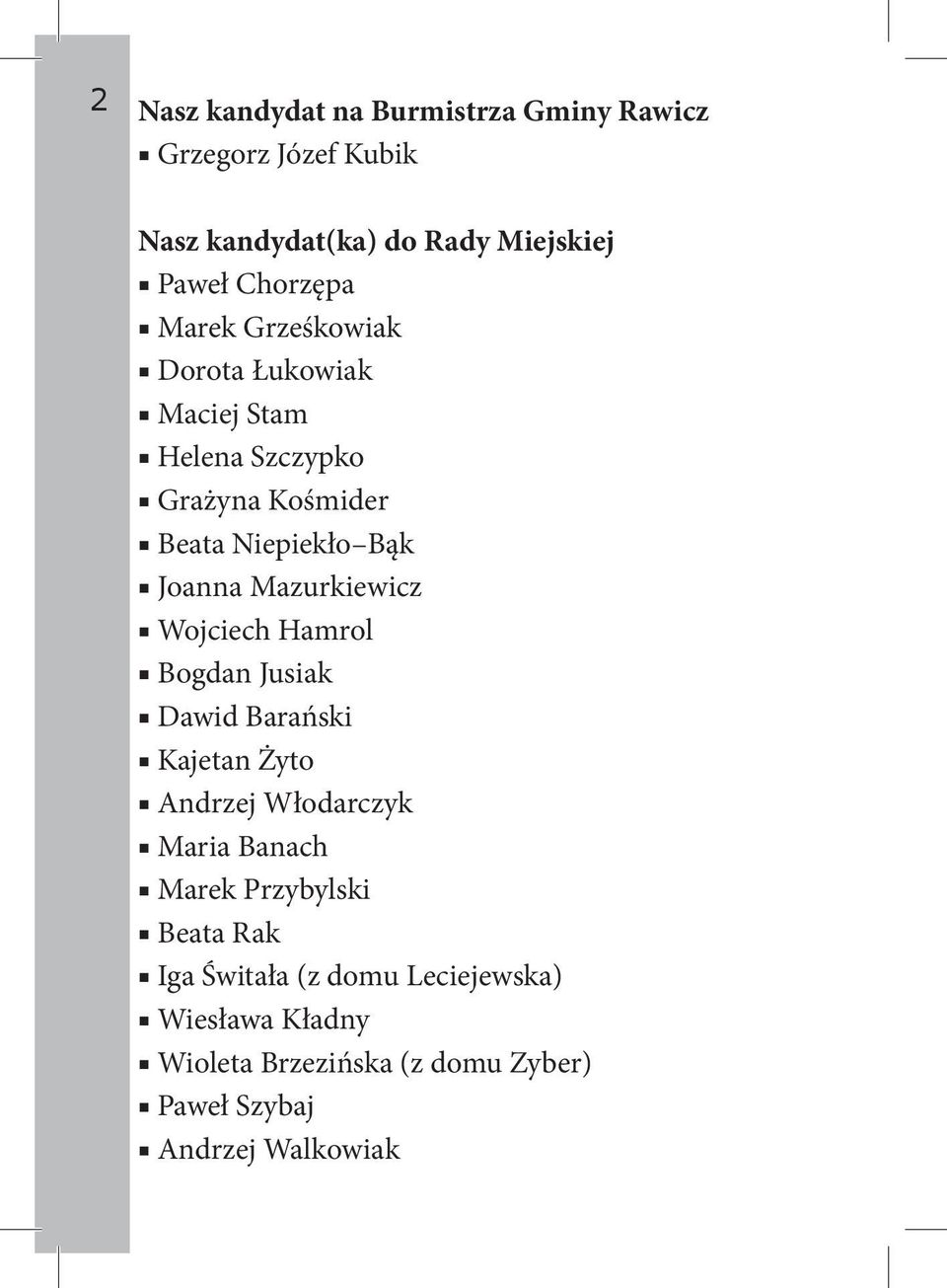 Mazurkiewicz Wojciech Hamrol Bogdan Jusiak Dawid Barański Kajetan Żyto Andrzej Włodarczyk Maria Banach Marek