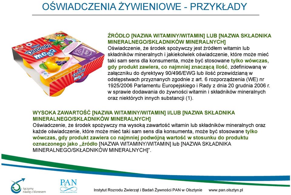 dyrektywy 90/496/EWG lub ilość przewidzianą w odstępstwach przyznanych zgodnie z art. 6 rozporządzenia (WE) nr 1925/2006 Parlamentu Europejskiego i Rady z dnia 20 grudnia 2006 r.