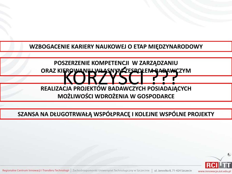 KORZYŚCI?