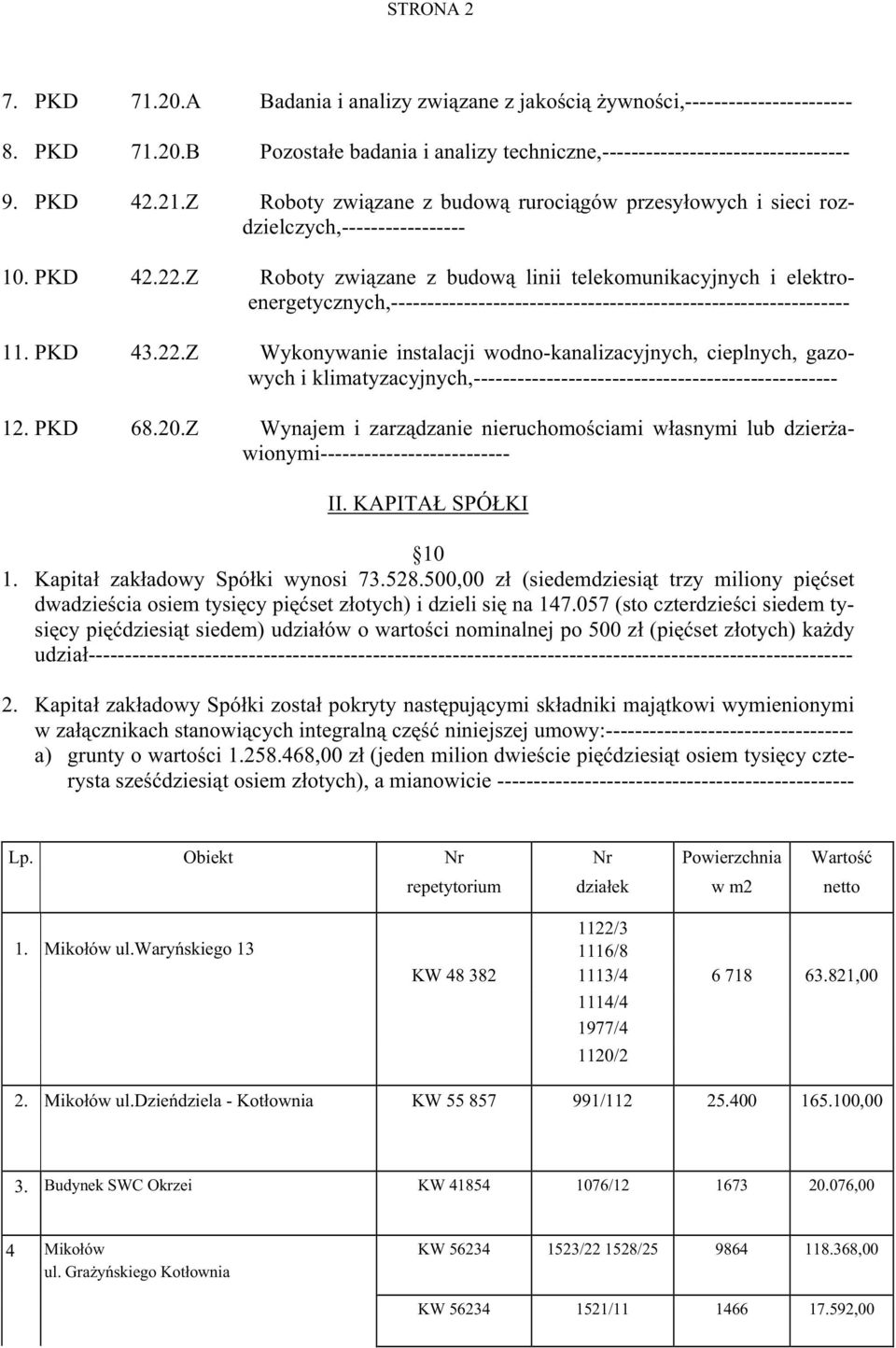 Z Roboty związane z budową linii telekomunikacyjnych i elektroenergetycznych,--------------------------------------------------------------- 11. PKD 43.22.
