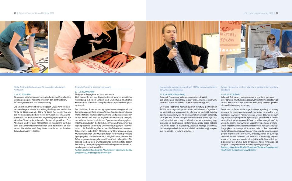 wichtigsten DPJW-Partnerorganisationen begann mit der Vorstellung des Tätigkeitsberichts des DPJW für 2008 sowie der Pläne für 2009.