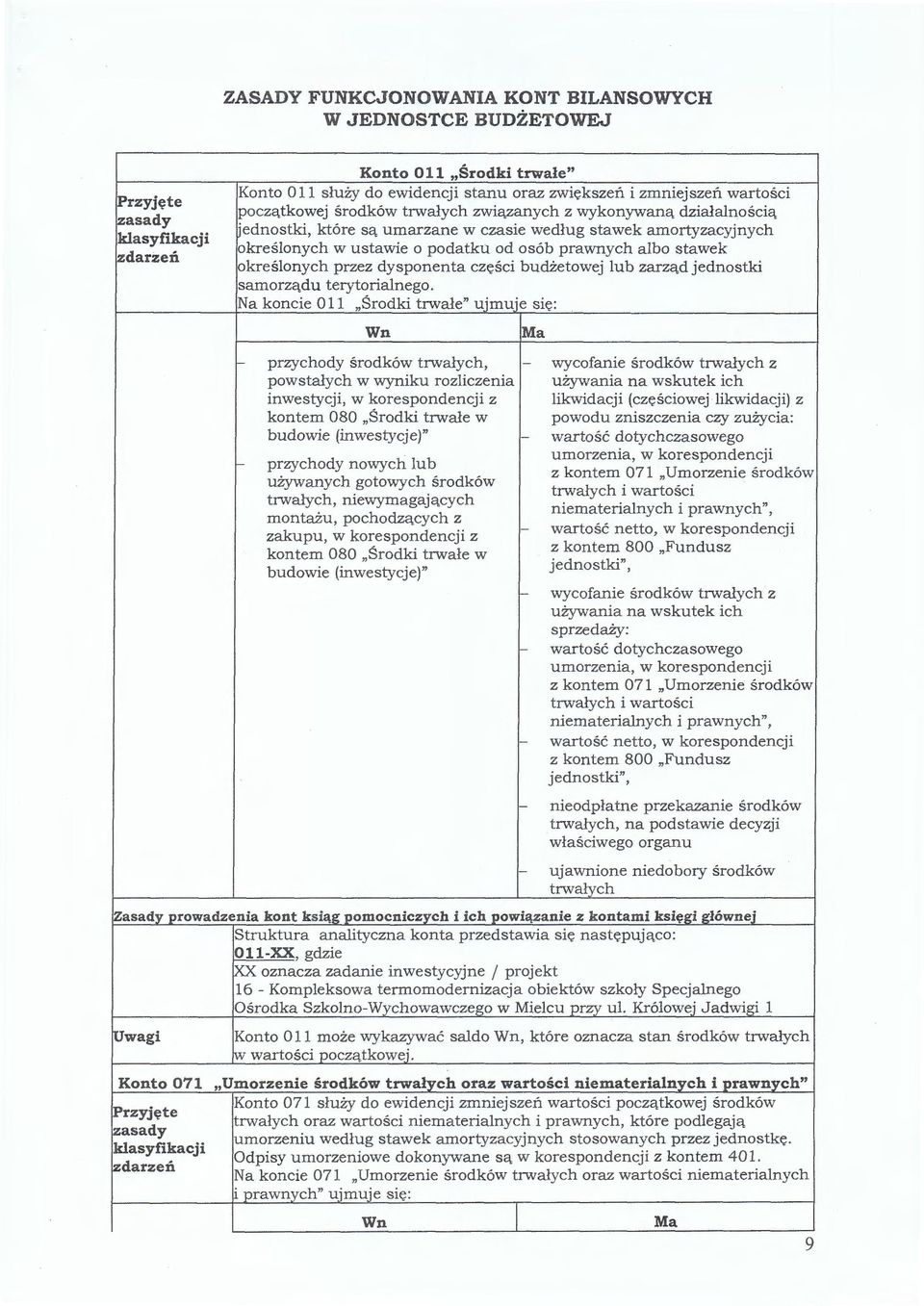 części budżetowej lub zarząd jednostki samorządu terytorialnego.