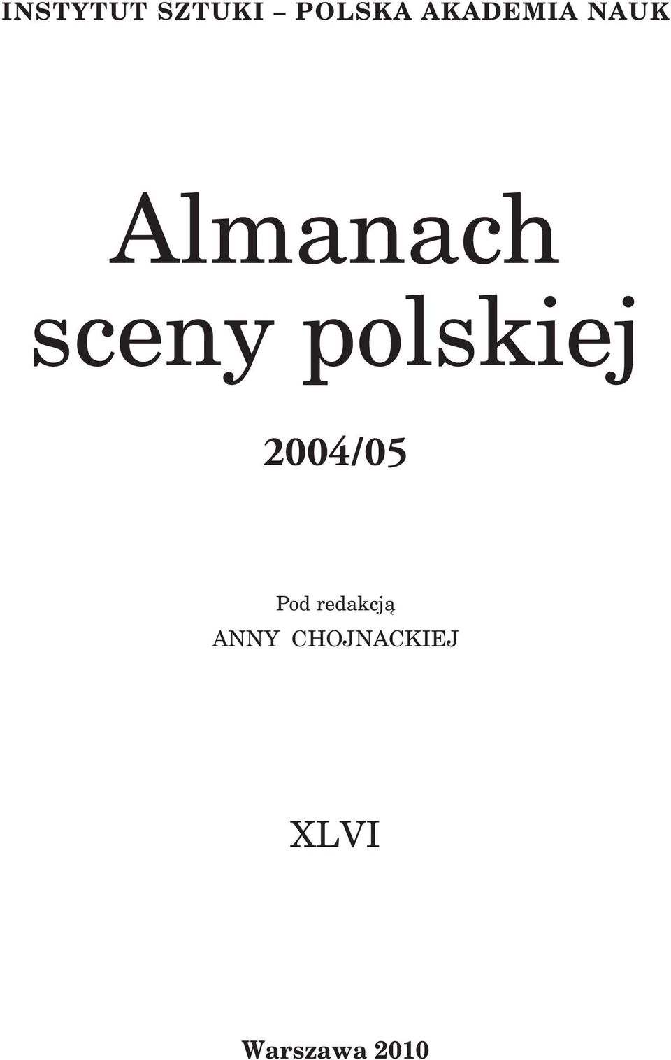 polskiej 2004/05 Pod redakcją