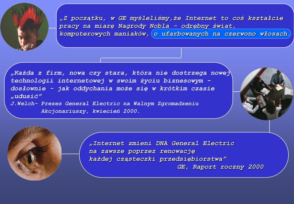 Każda z firm, nowa czy stara, która nie dostrzega nowej technologii internetowej w swoim życiu biznesowym - dosłownie - jak oddychania