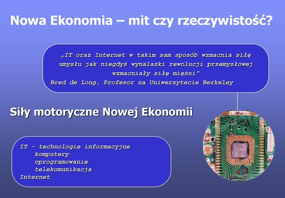 rewolucji przemysłowej wzmacniały siłę mięśni Bred de Long, Profesor na