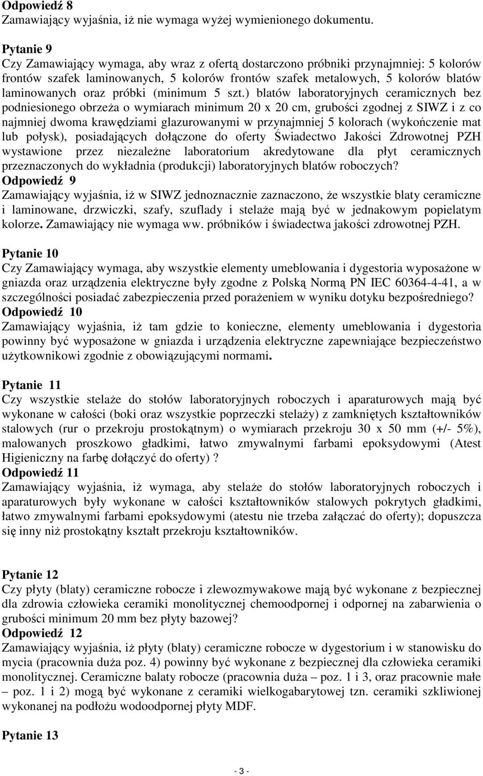 próbki (minimum 5 szt.