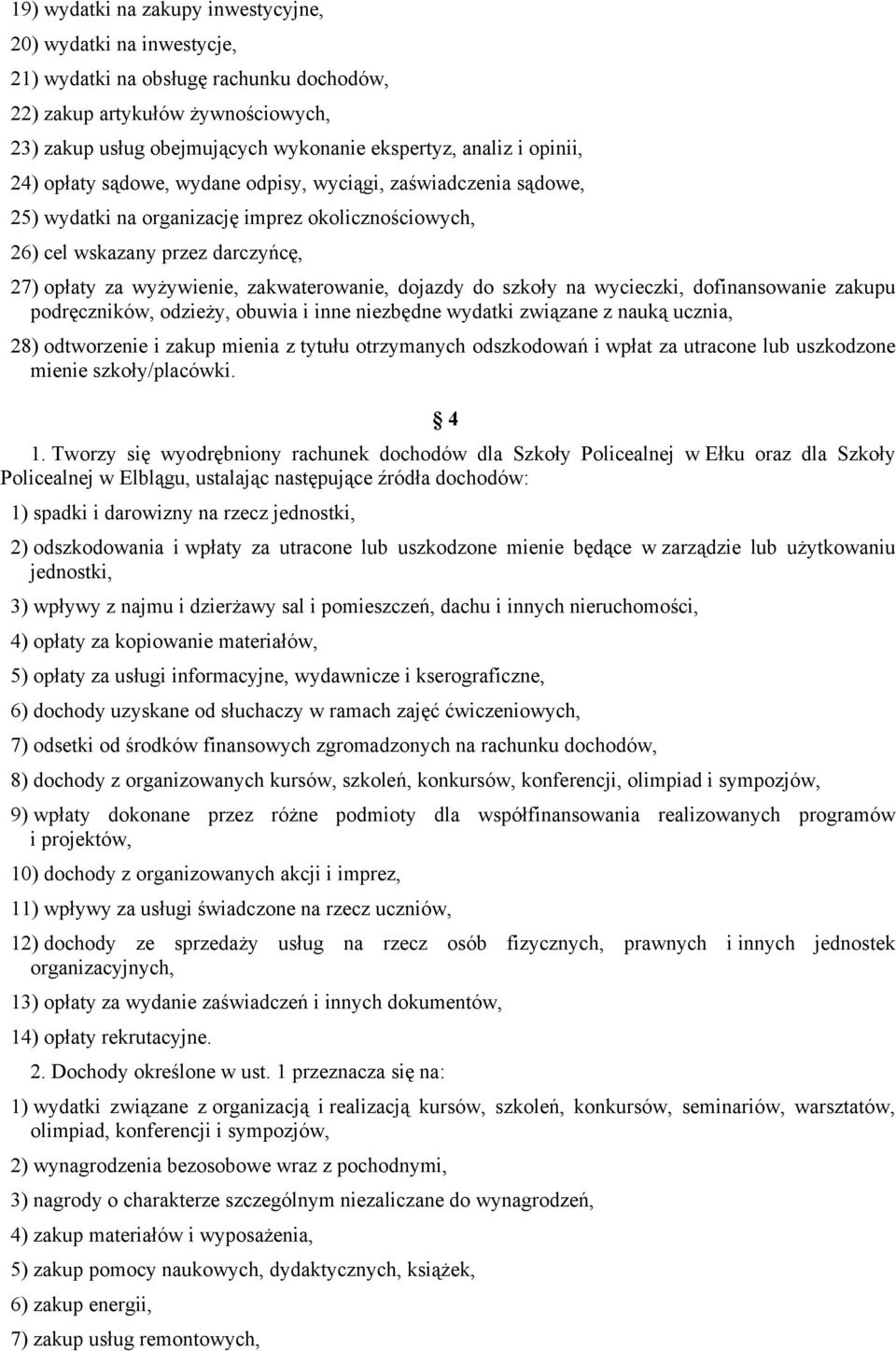 zakwaterowanie, dojazdy do szkoły na wycieczki, dofinansowanie zakupu podręczników, odzieży, obuwia i inne niezbędne wydatki związane z nauką ucznia, 28) odtworzenie i zakup mienia z tytułu