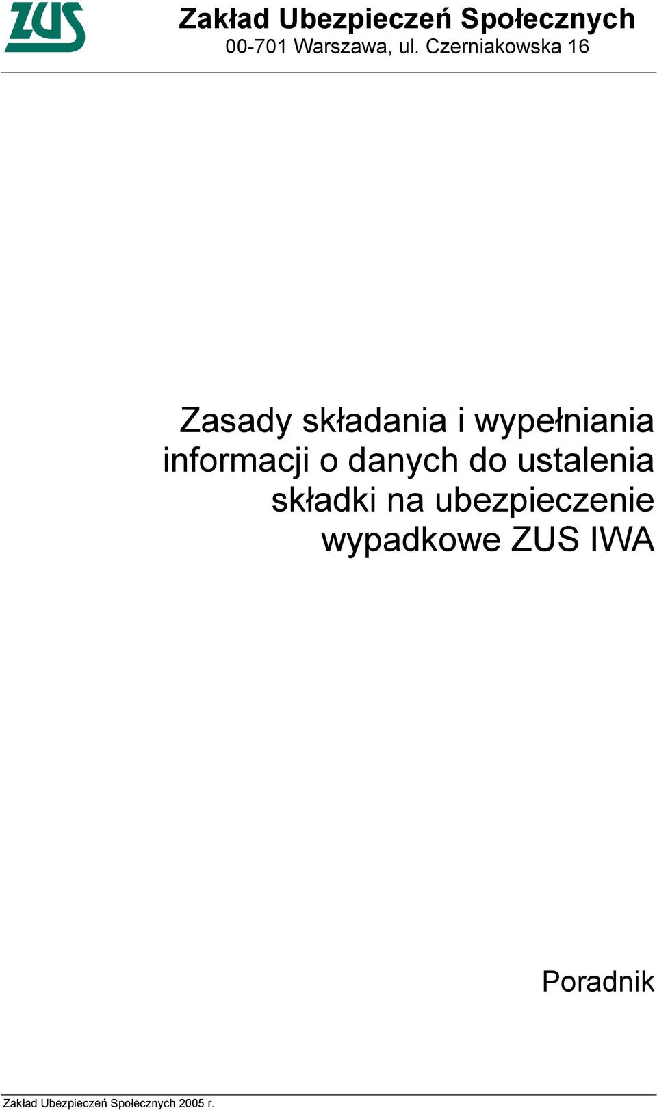 informacji o danych do ustalenia składki na