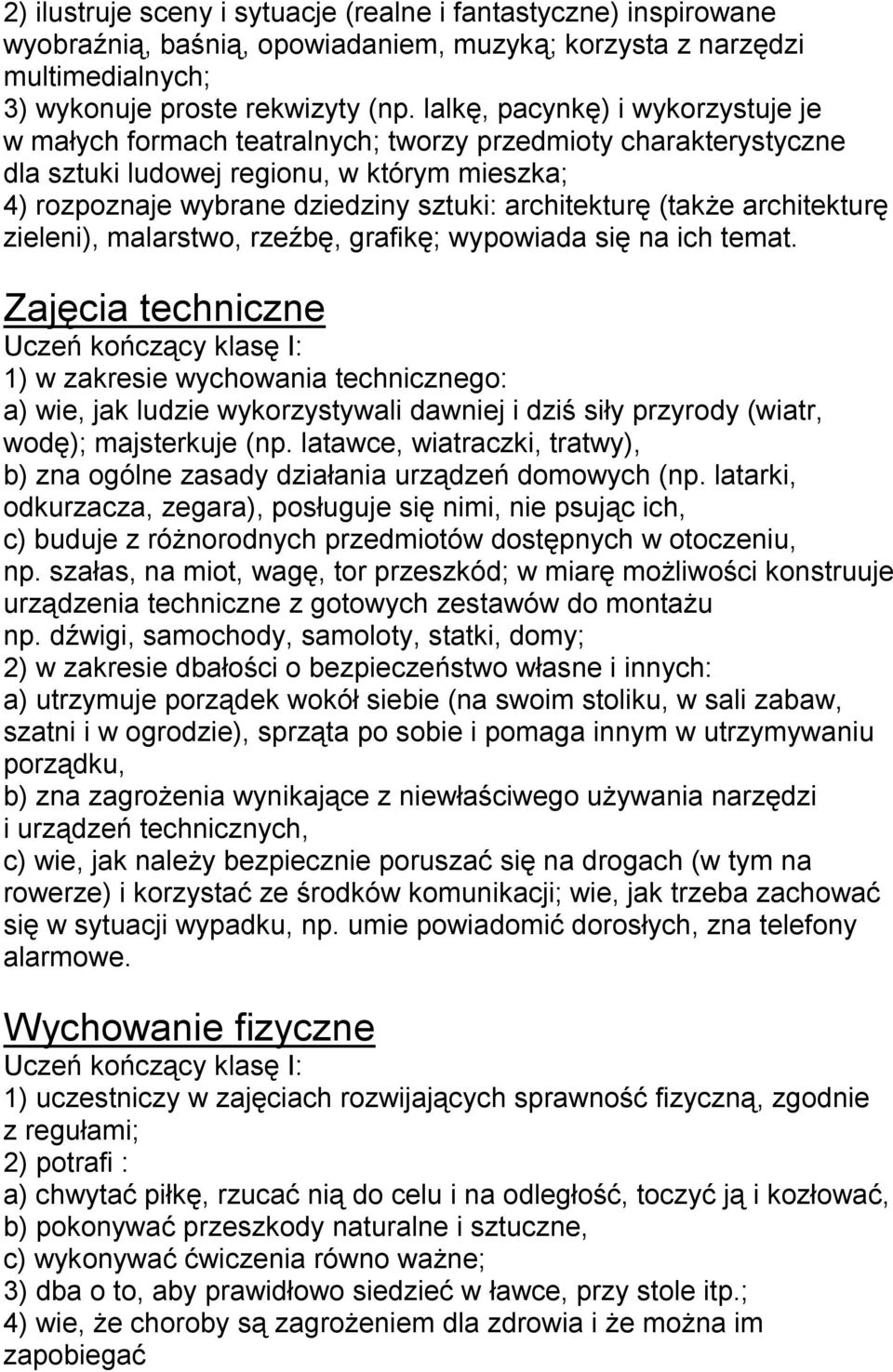 (także architekturę zieleni), malarstwo, rzeźbę, grafikę; wypowiada się na ich temat.