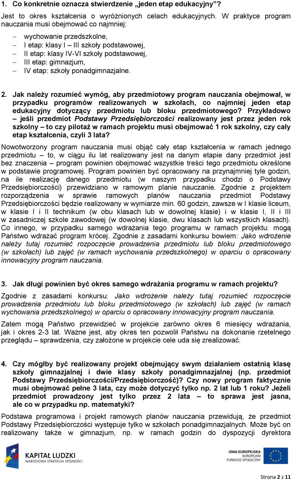 ponadgimnazjalne. 2.