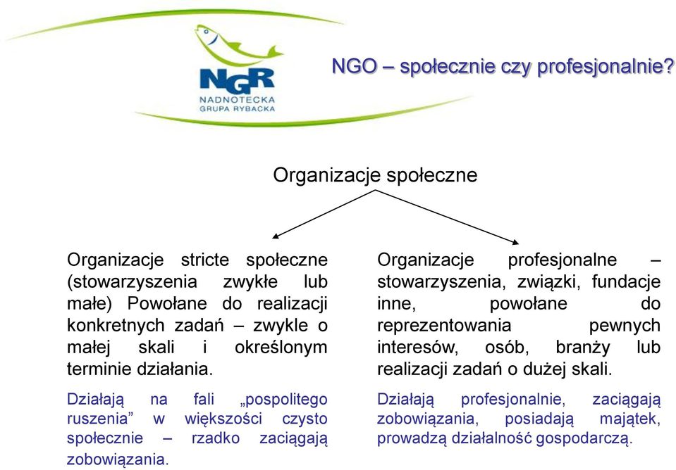 skali i określonym terminie działania. Działają na fali pospolitego ruszenia w większości czysto społecznie rzadko zaciągają zobowiązania.