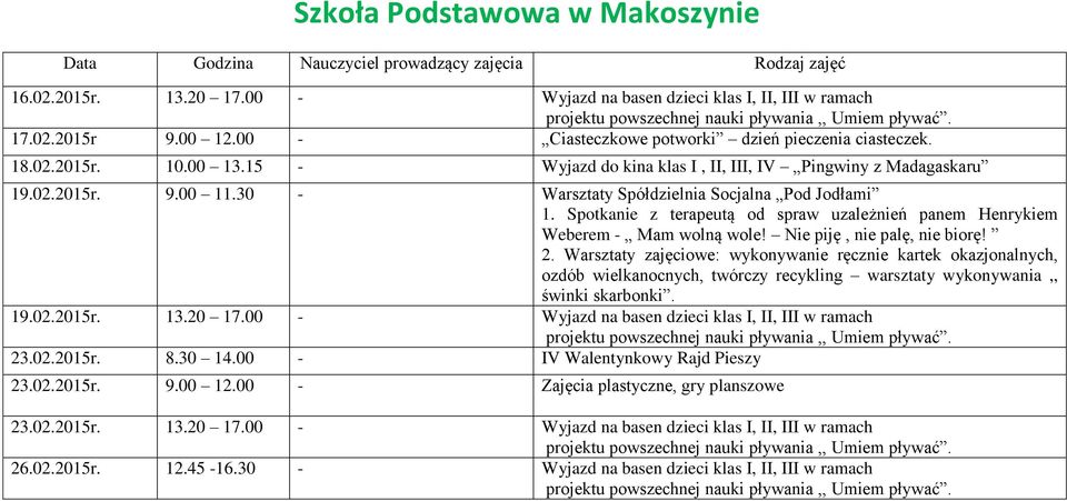 Spotkanie z terapeutą od spraw uzależnień panem Henrykiem Weberem - Mam wolną wole! Nie piję, nie palę, nie biorę! 2.