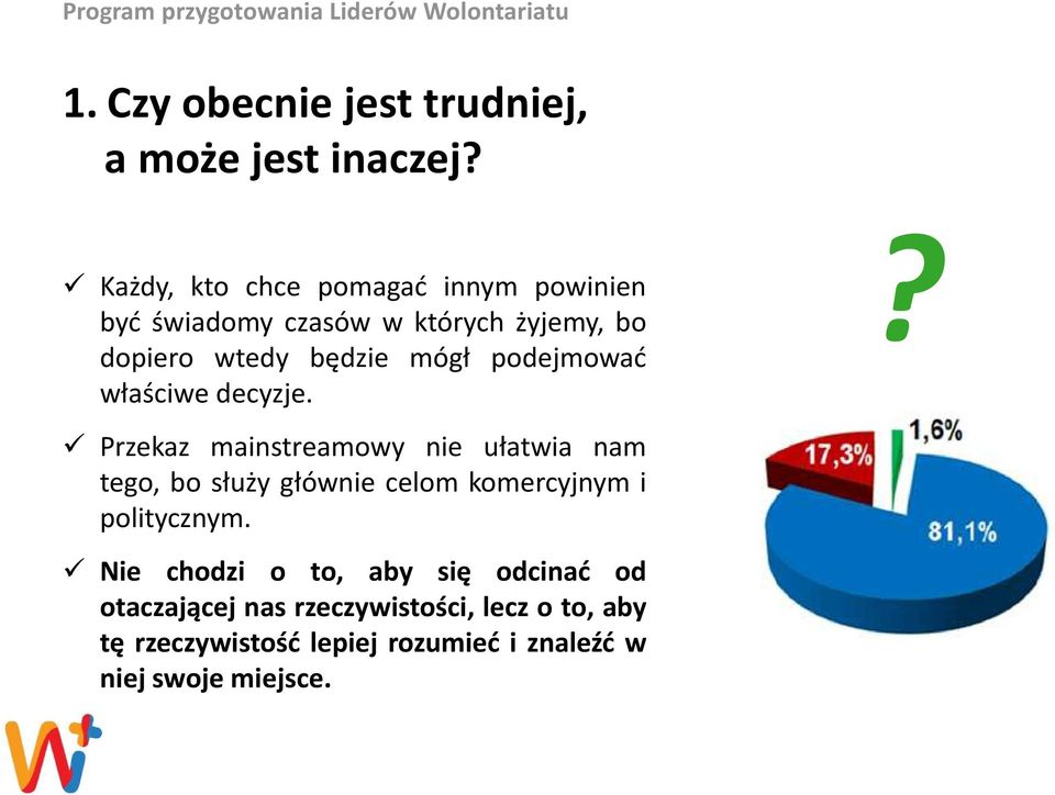 wtedy będzie mógł podejmować właściwe decyzje.