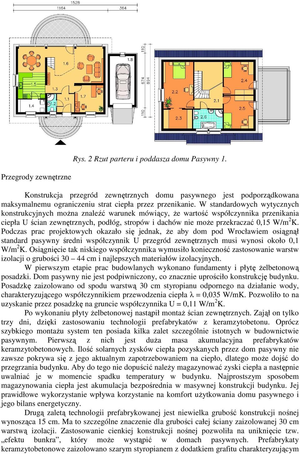 Podczas prac projektowych okazało się jednak, Ŝe aby dom pod Wrocławiem osiągnął standard pasywny średni współczynnik U przegród zewnętrznych musi wynosi około 0,1 W/m 2 K.