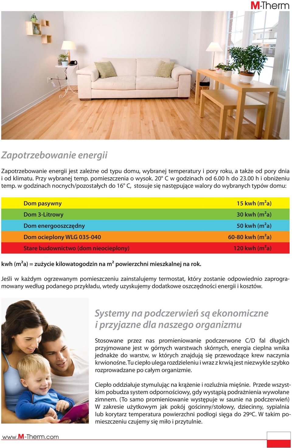 w godzinach nocnych/pozostałych do 16 C, stosuje się następujące walory do wybranych typów domu: Dom pasywny Dom 3-Litrowy Dom energooszczędny Dom ocieplony WLG 035-040 Stare budownictwo (dom