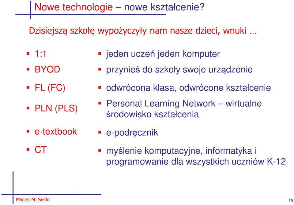 uczeń jeden komputer przynieś do szkoły swoje urządzenie odwrócona klasa, odwrócone kształcenie