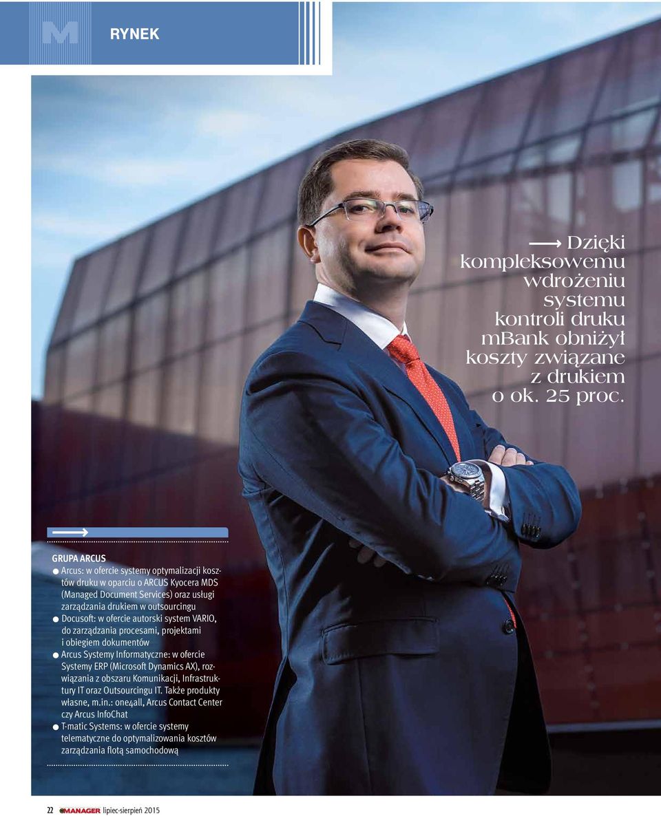 ofercie autorski system VARIO, do zarządzania procesami, projektami i obiegiem dokumentów Arcus Systemy Informatyczne: w ofercie Systemy ERP (Microsoft Dynamics AX), rozwiązania z