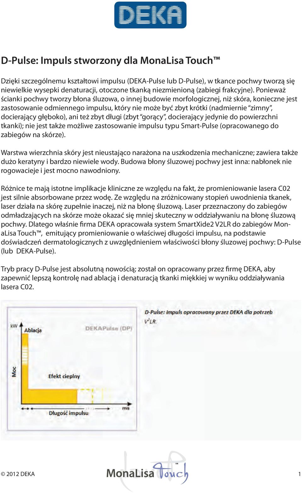 Ponieważ ścianki pochwy tworzy błona śluzowa, o innej budowie morfologicznej, niż skóra, konieczne jest zastosowanie odmiennego impulsu, który nie może być zbyt krótki (nadmiernie zimny, docierający