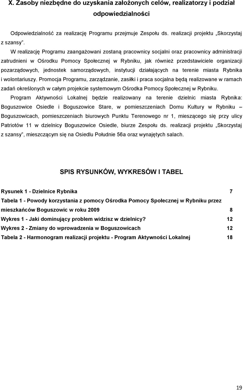 jednostek samorządowych, instytucji działających na terenie miasta Rybnika i wolontariuszy.