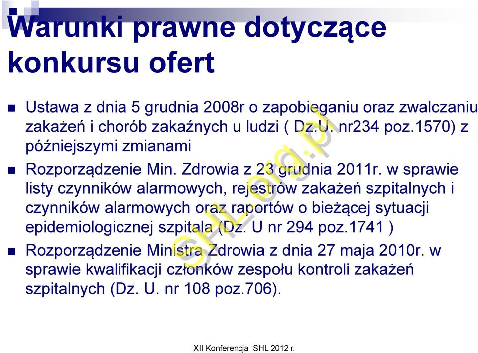 w sprawie listy czynników alarmowych, rejestrów zakażeń szpitalnych i czynników alarmowych oraz raportów o bieżącej sytuacji