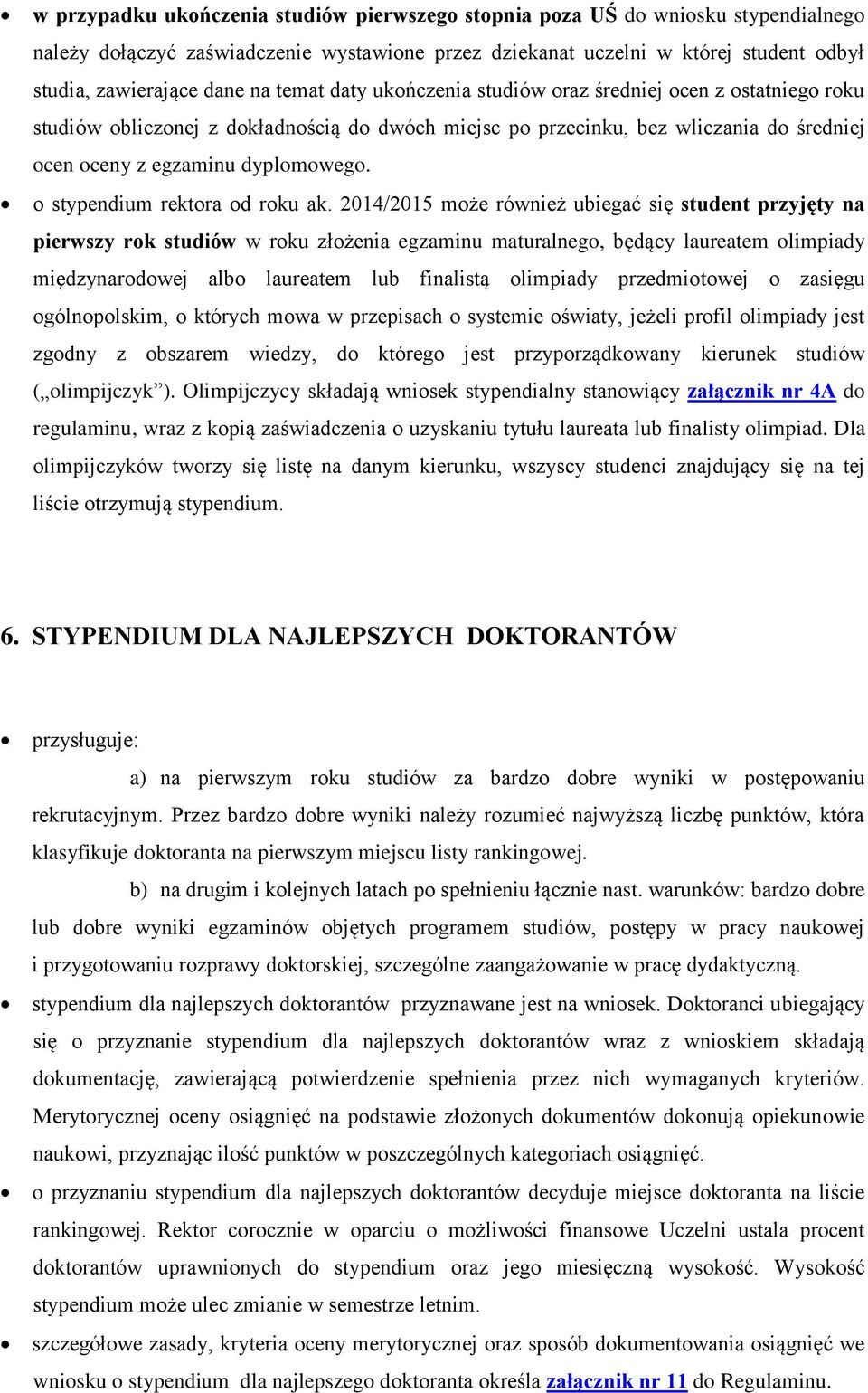 o stypendium rektora od roku ak.