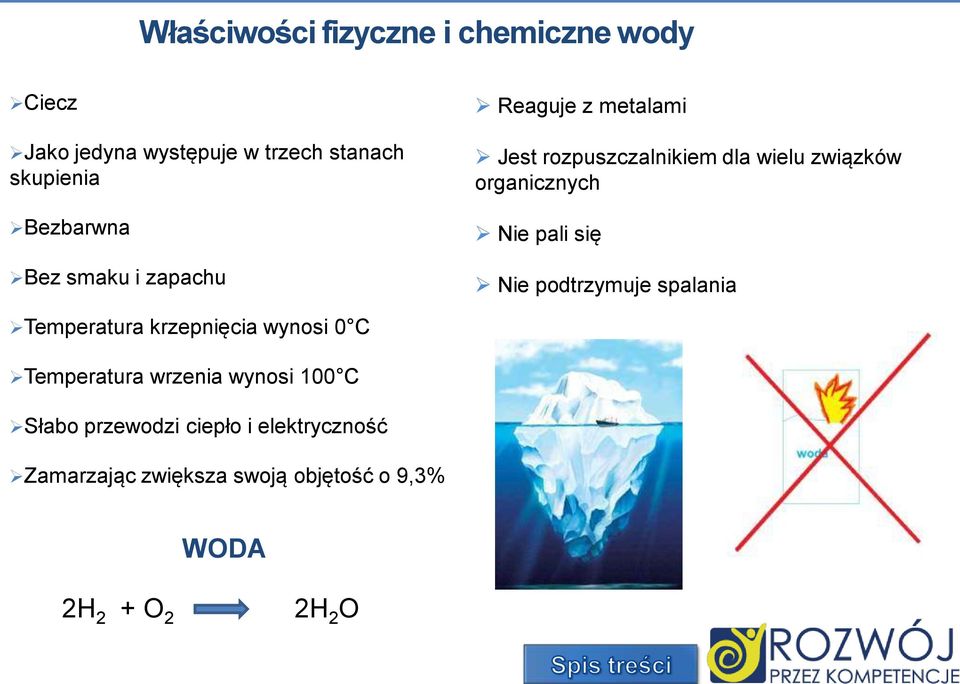 organicznych Nie pali się Nie podtrzymuje spalania Temperatura krzepnięcia wynosi 0 C Temperatura