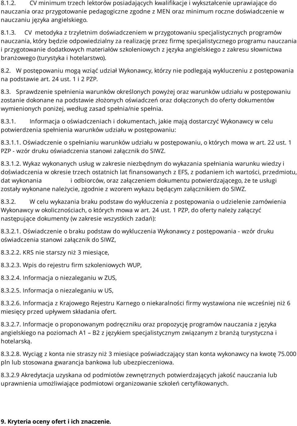 angielskiego. 8.1.3.