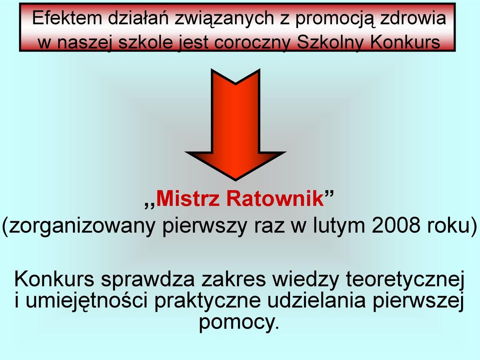 pierwszy raz w lutym 2008 roku) Konkurs sprawdza zakres wiedzy