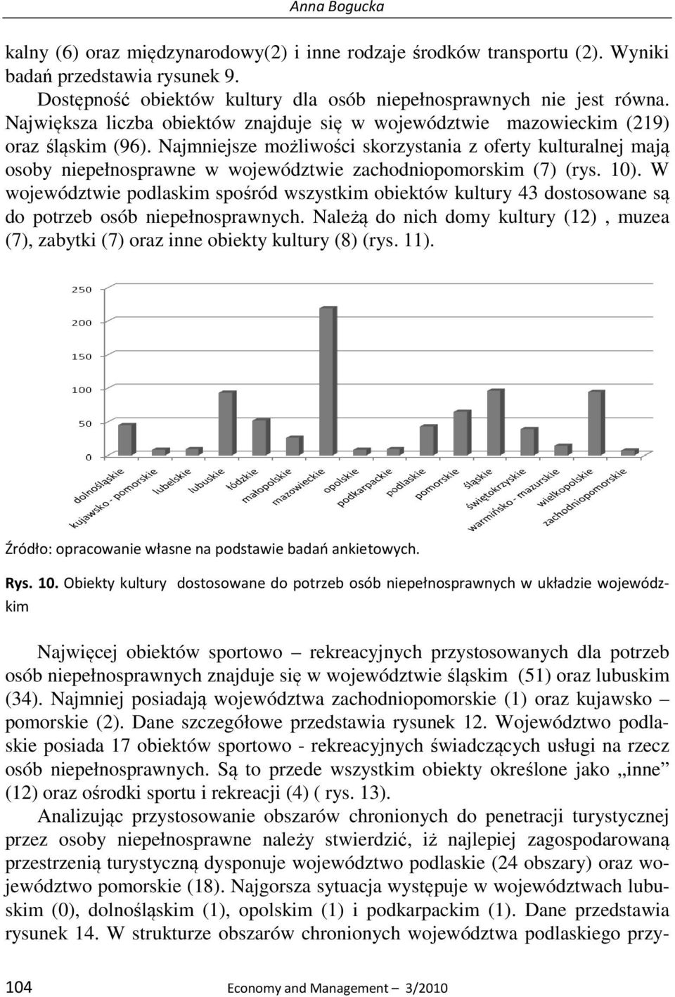 Najmniejsze możliwości skorzystania z oferty kulturalnej mają osoby niepełnosprawne w województwie zachodniopomorskim (7) (rys. 10).