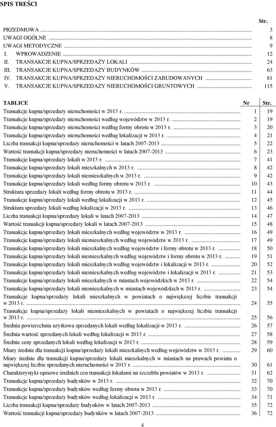 ... 1 19 Transakcje kupna/sprzedaży nieruchomości według województw w 2013 r.... 2 19 Transakcje kupna/sprzedaży nieruchomości według formy obrotu w 2013 r.