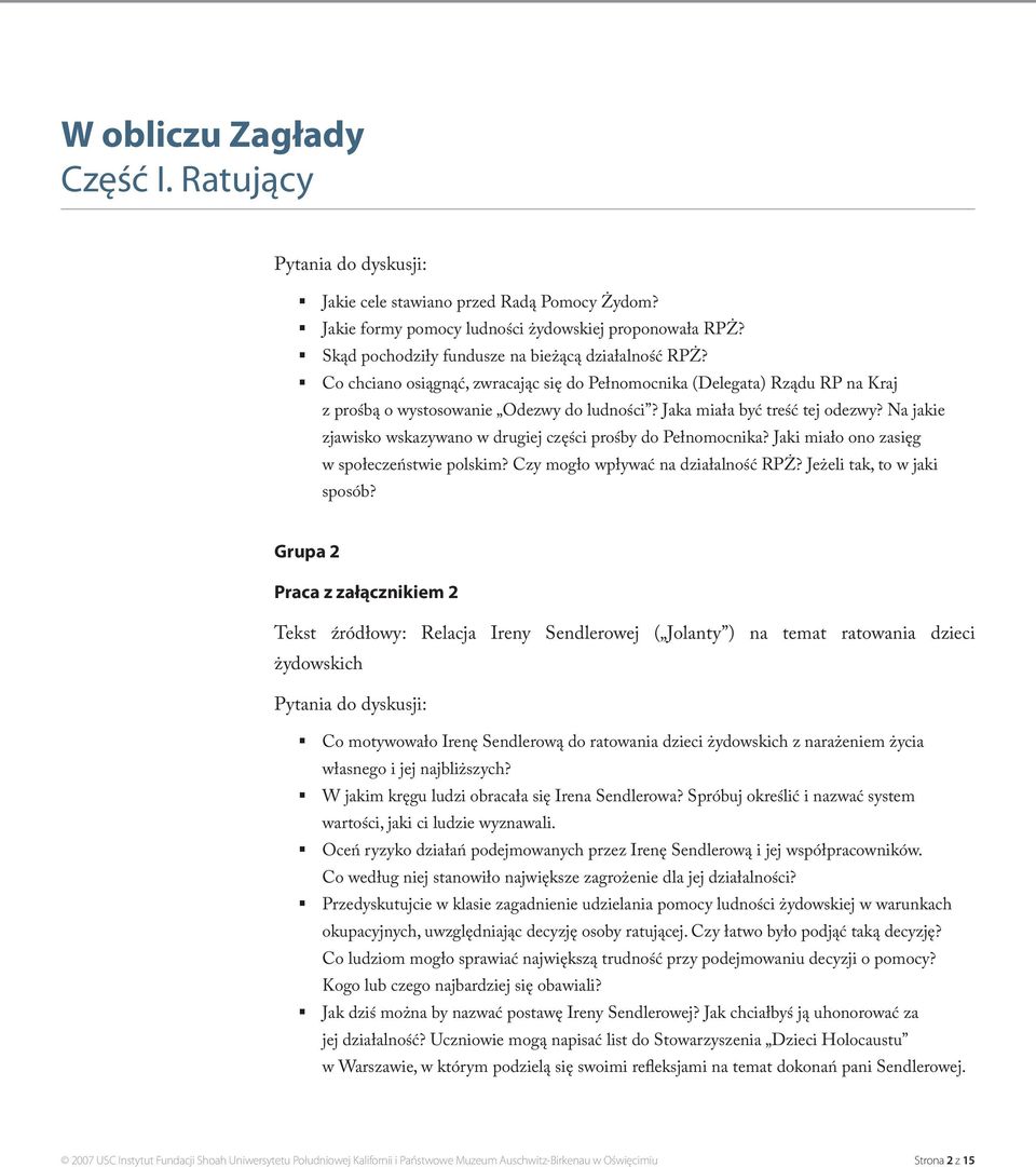 Jaka miała być treść tej odezwy? Na jakie zjawisko wskazywano w drugiej części prośby do Pełnomocnika? Jaki miało ono zasięg w społeczeństwie polskim? Czy mogło wpływać na działalność RPŻ?