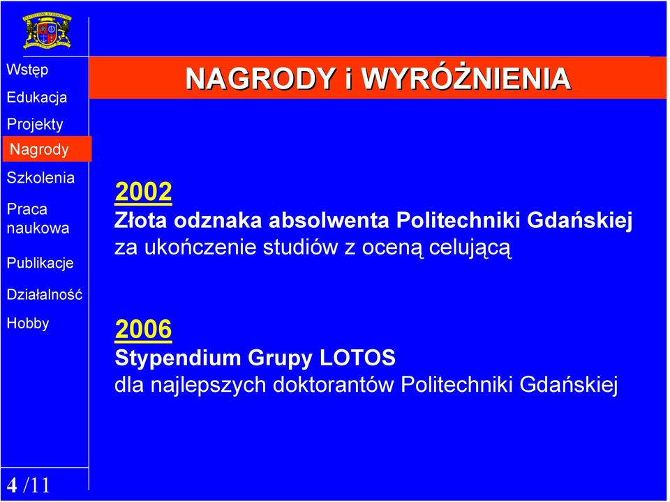 studiów z oceną celującą 2006 Stypendium Grupy