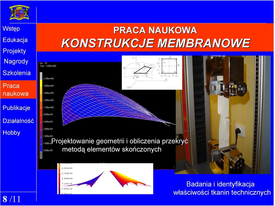 i obliczenia przekryć metodą elementów skończonych 8 /11