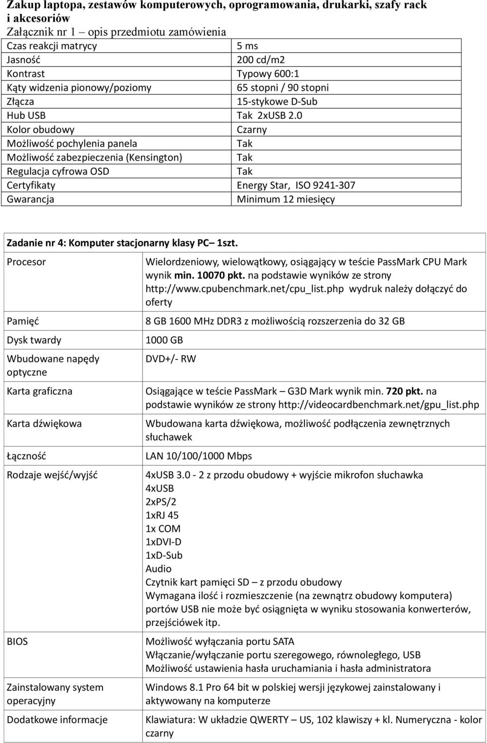 stacjonarny klasy PC 1szt.