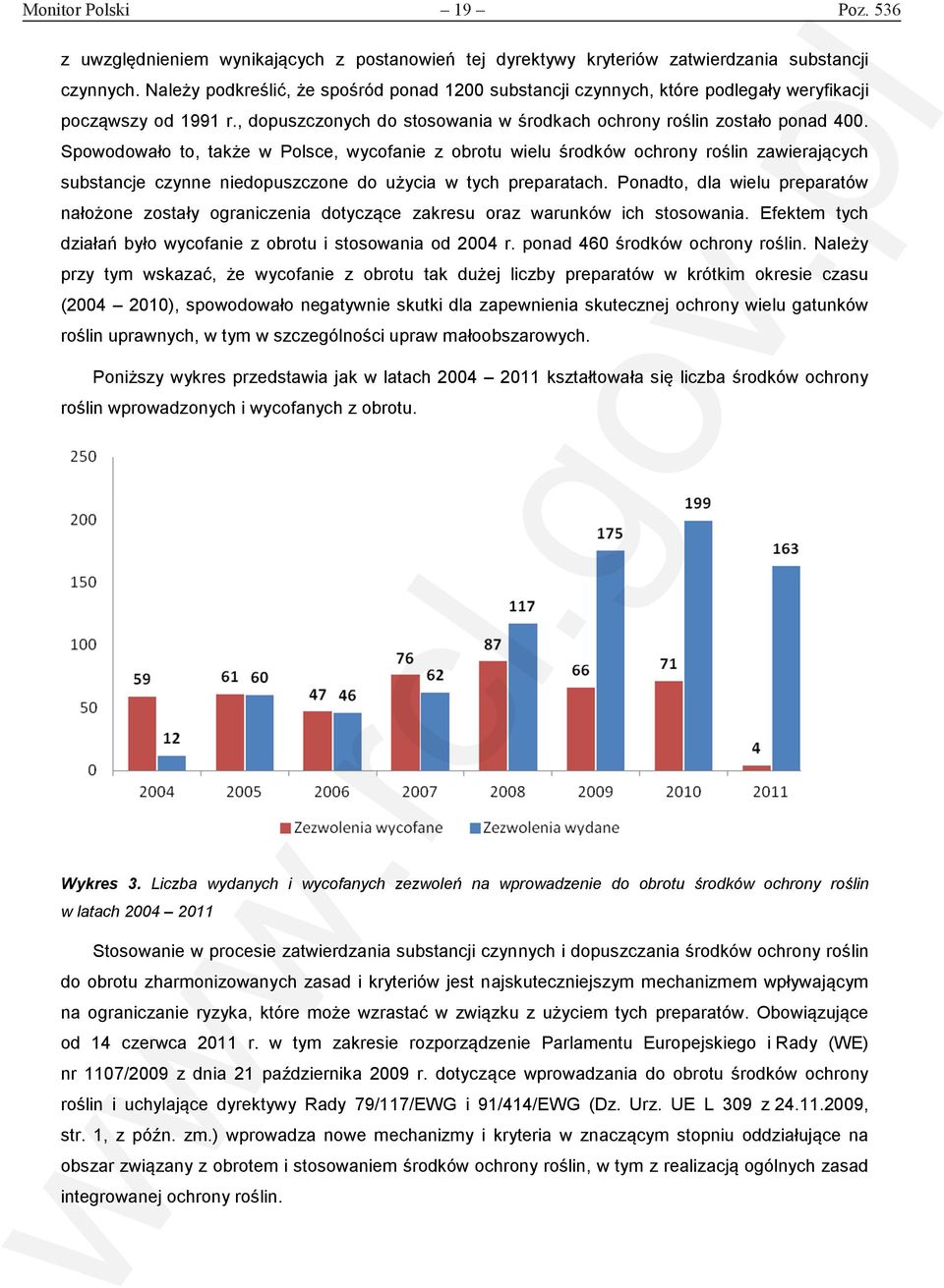 Spowodowało to, także w Polsce, wycofanie z obrotu wielu środków ochrony roślin zawierających substancje czynne niedopuszczone do użycia w tych preparatach.