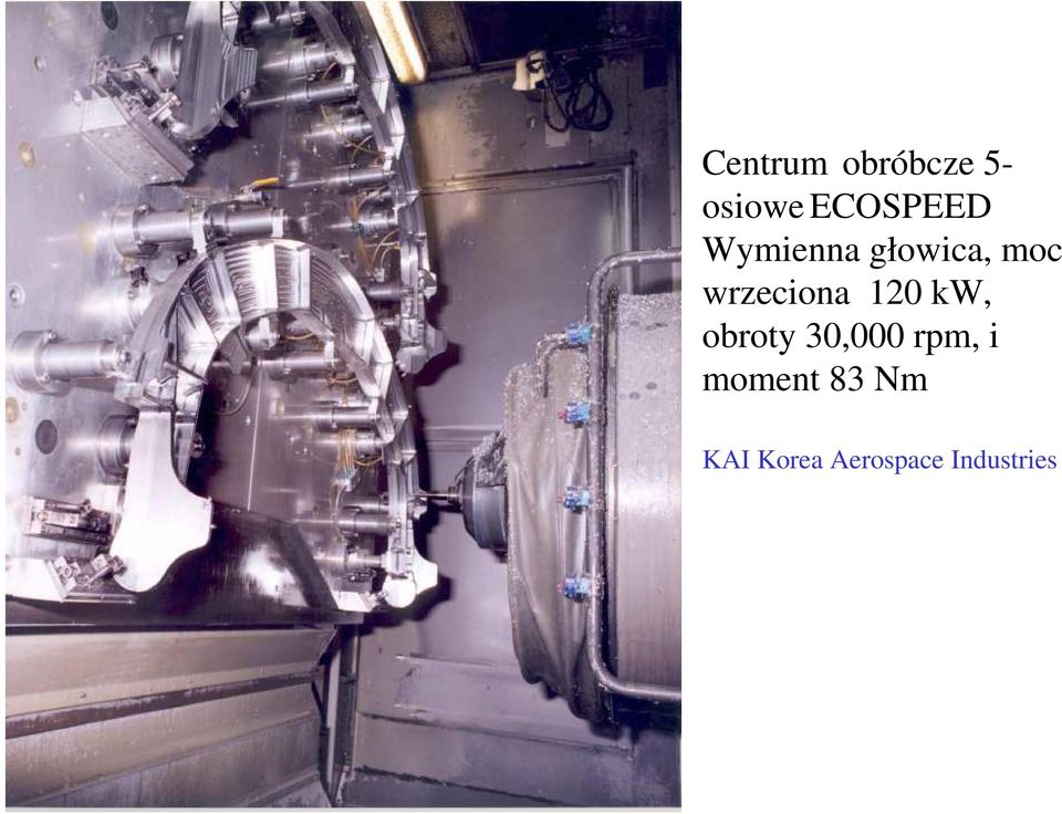 wrzeciona 120 kw, obroty 30,000