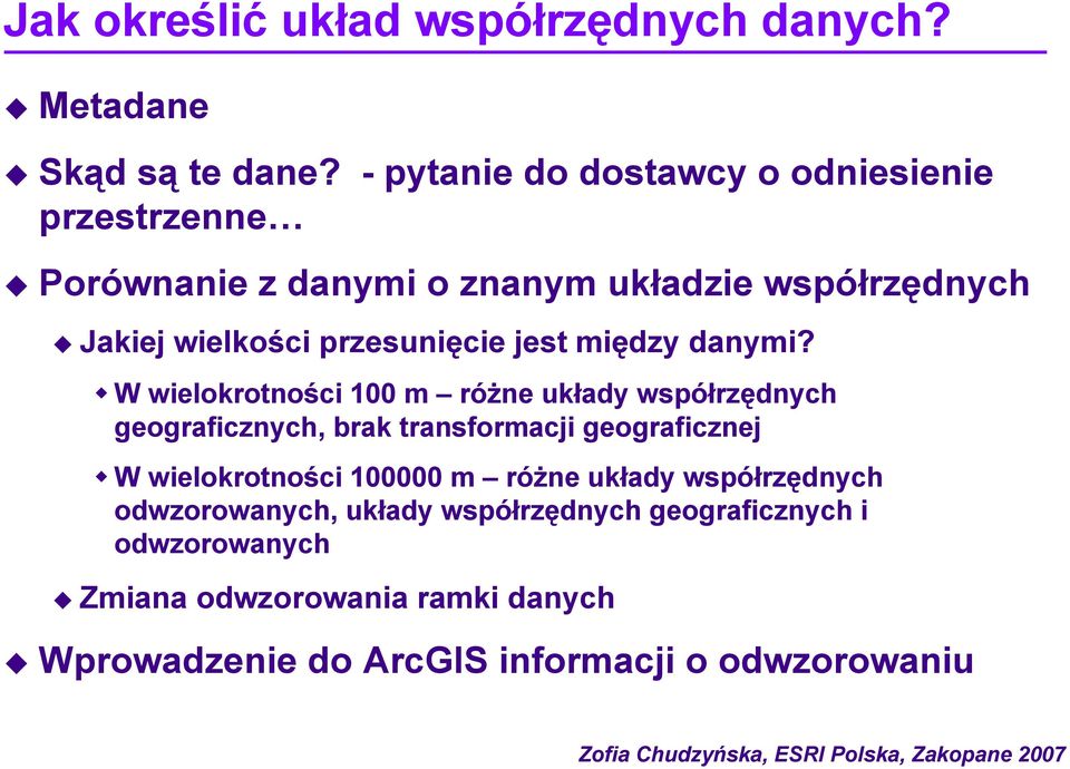 przesunięcie jest między danymi?