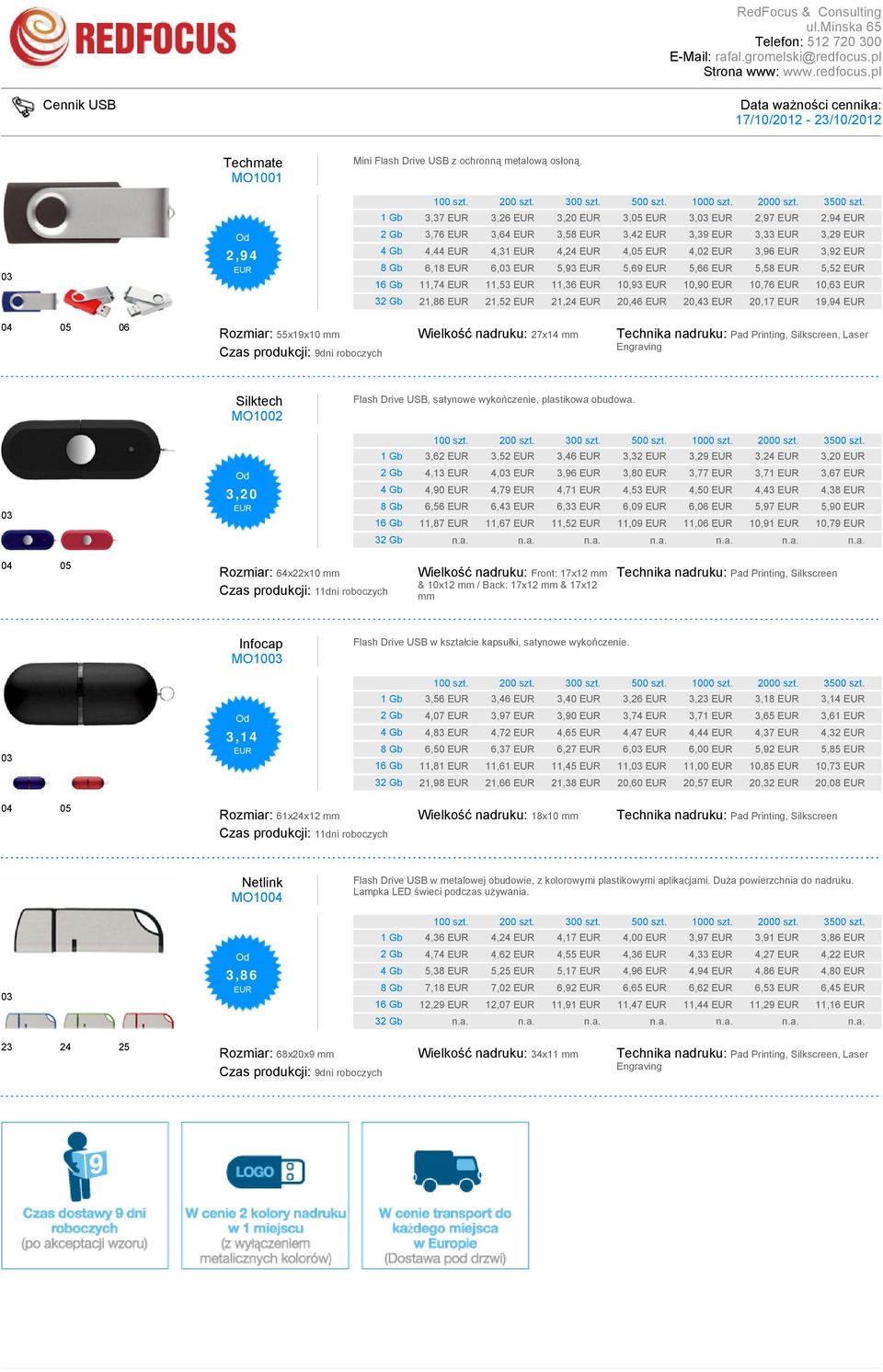 10,63 32 Gb 21,86 21,52 21,24 20,46 20,43 20,17 19,94 04 05 06 Rozmiar: 55x19x10 mm Wielkość nadruku: 27x14 mm Technika nadruku: Pad Printing, Silkscreen, Laser Engraving Silktech MO1002 3,20 Flash