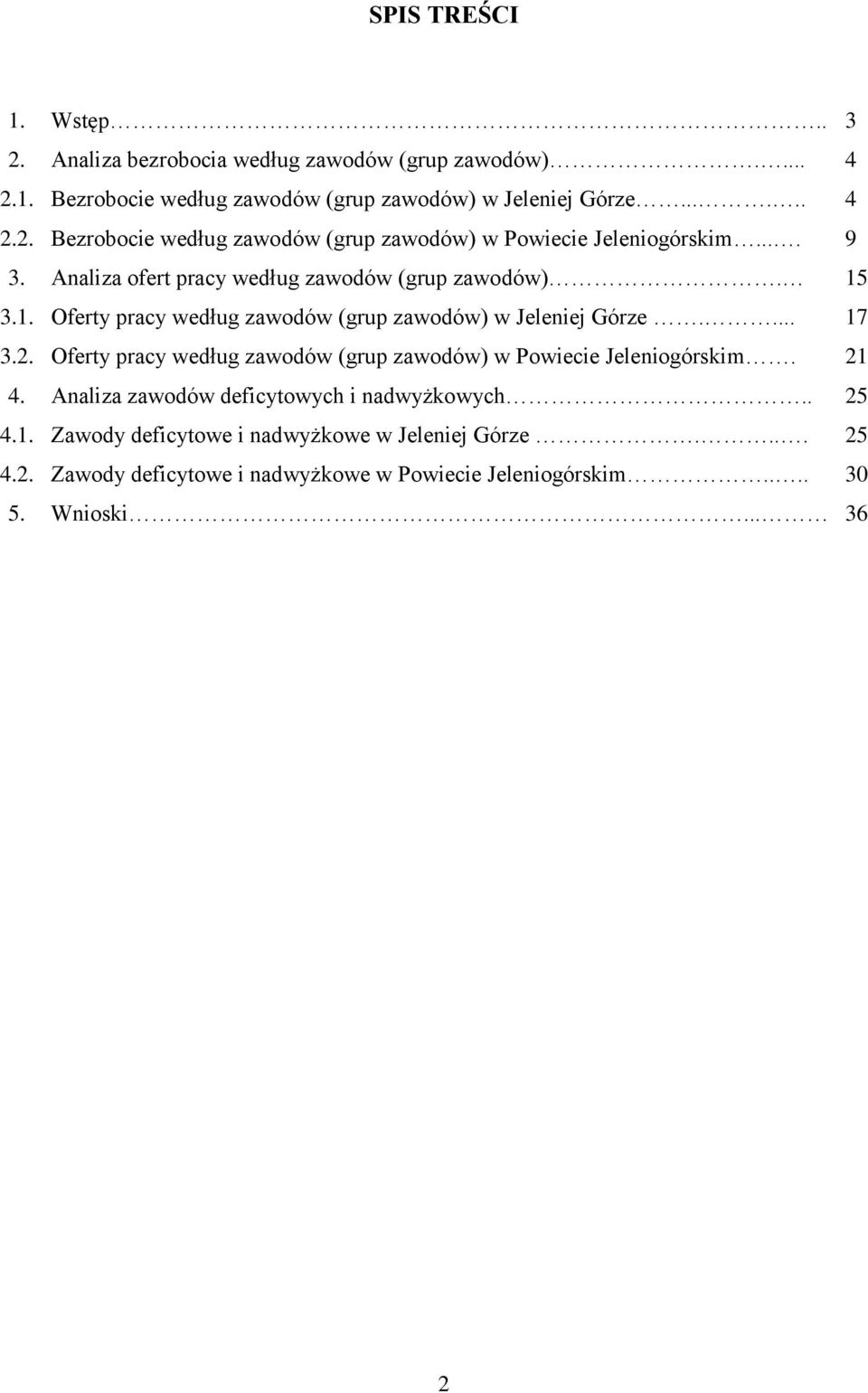 Oferty pracy według zawodów (grup zawodów) w Powiecie Jeleniogórskim. 21 4. Analiza zawodów deficytowych i nadwyżkowych.. 25 4.1. Zawody deficytowe i nadwyżkowe w Jeleniej Górze.