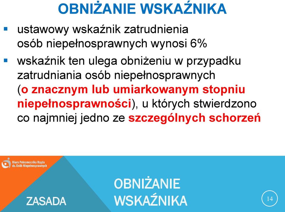 niepełnosprawnych (o znacznym lub umiarkowanym stopniu niepełnosprawności), u