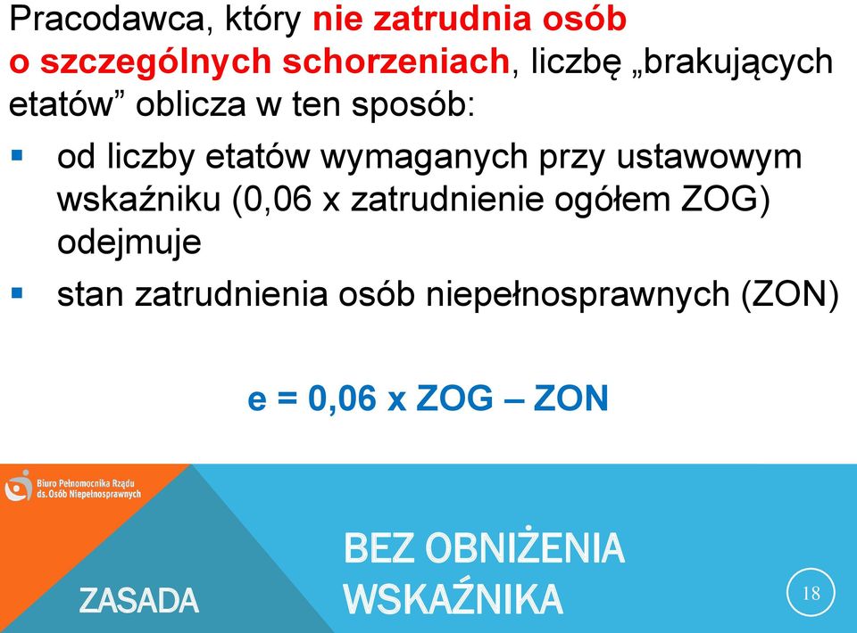 ustawowym wskaźniku (0,06 x zatrudnienie ogółem ZOG) odejmuje stan