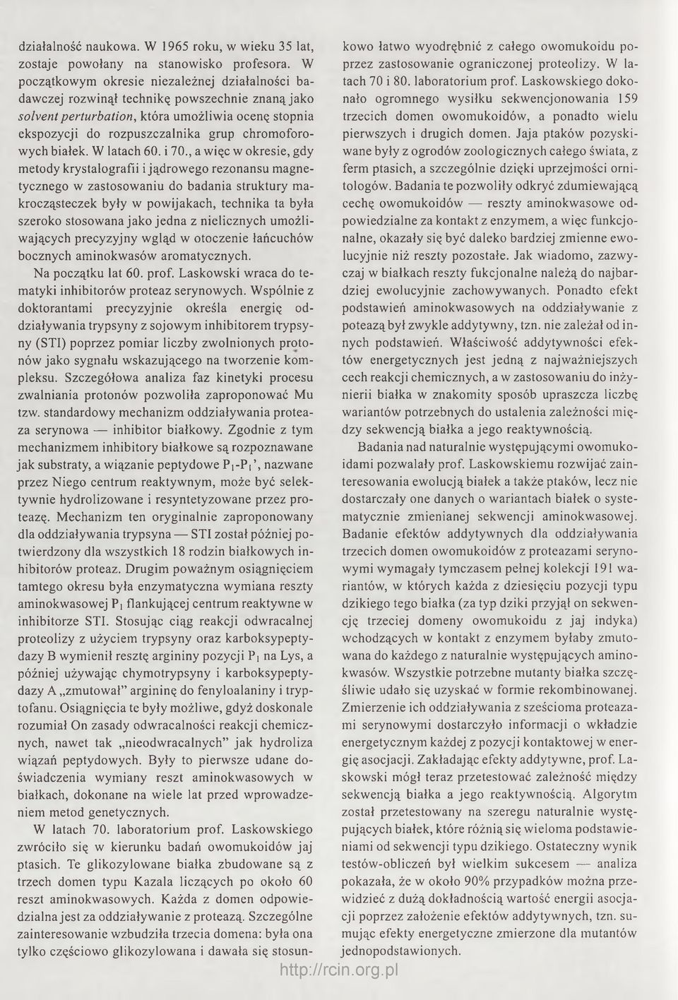 białek. W latach 60. i 70.