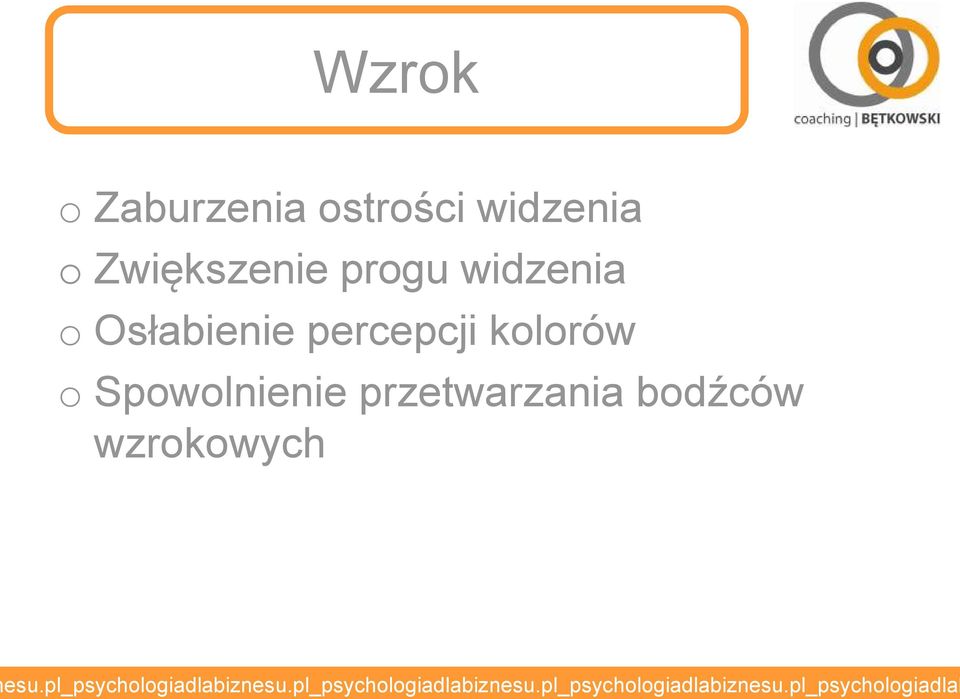 Osłabienie percepcji klrów