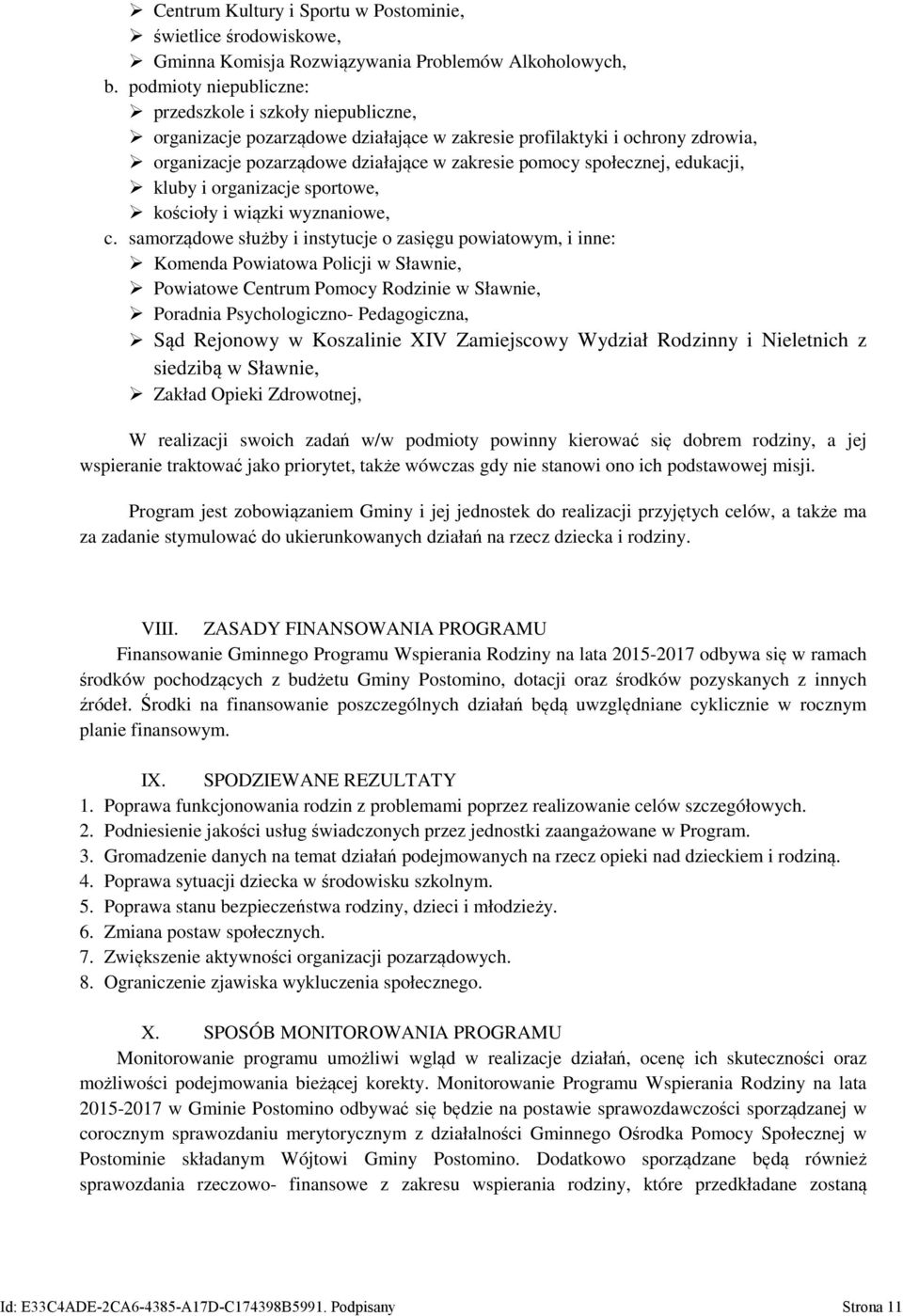 społecznej, edukacji, kluby i organizacje sportowe, kościoły i wiązki wyznaniowe, c.